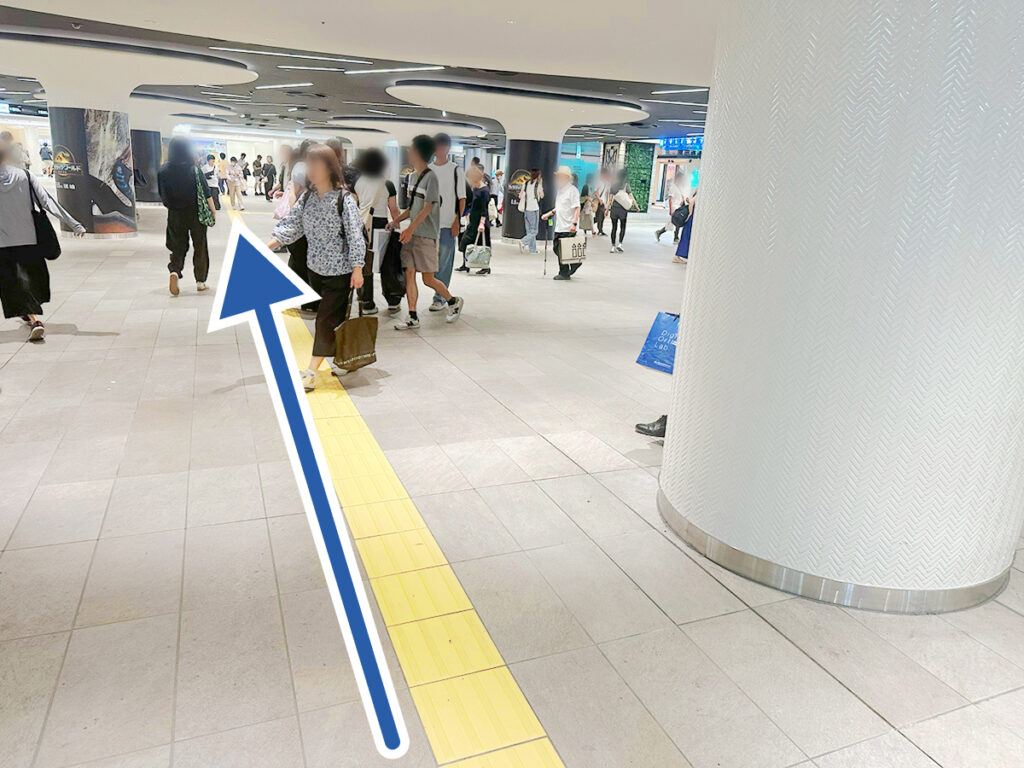 御堂筋線梅田駅南改札の点字ブロック