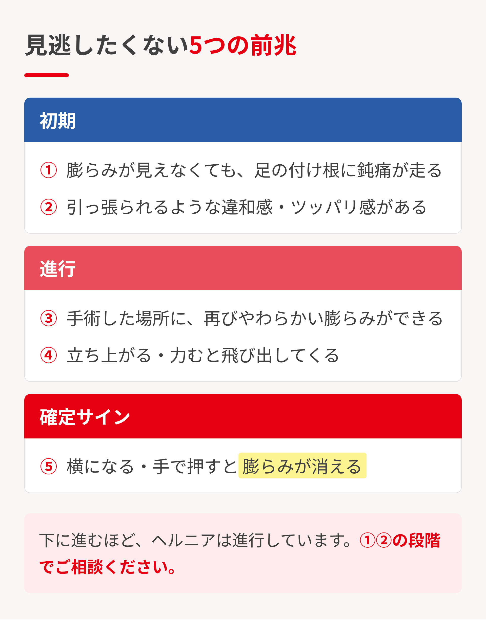 再発の5つの前兆