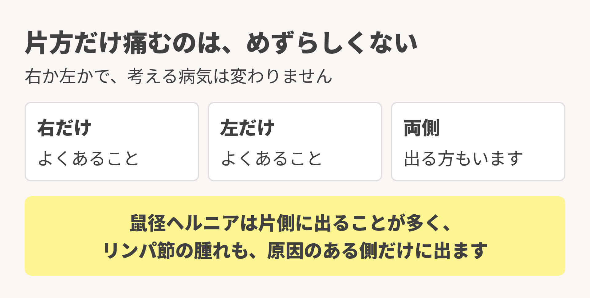 右か左か、片方だけの痛み
