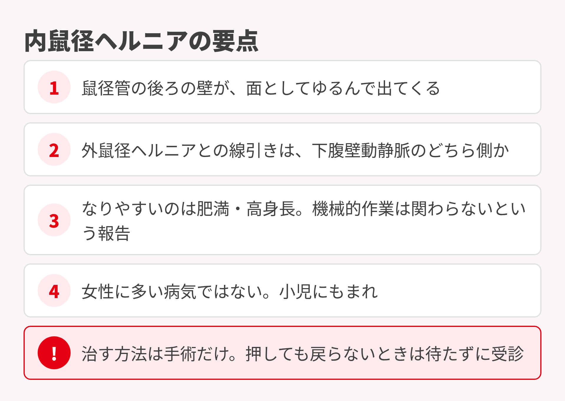 内鼠径ヘルニアの要点