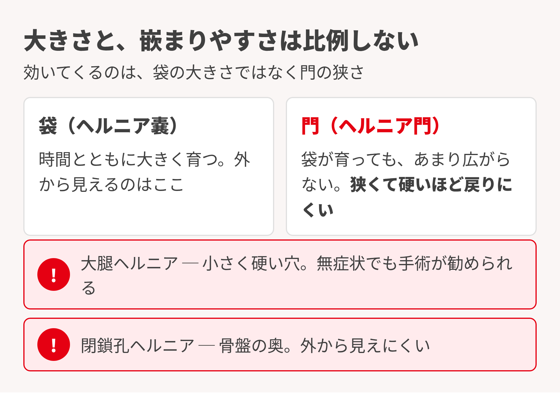 大きさとリスクは比例しない
