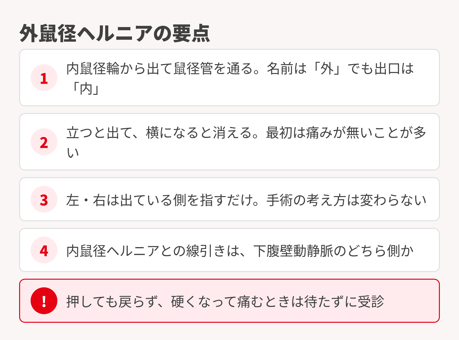 外鼠径ヘルニアの要点