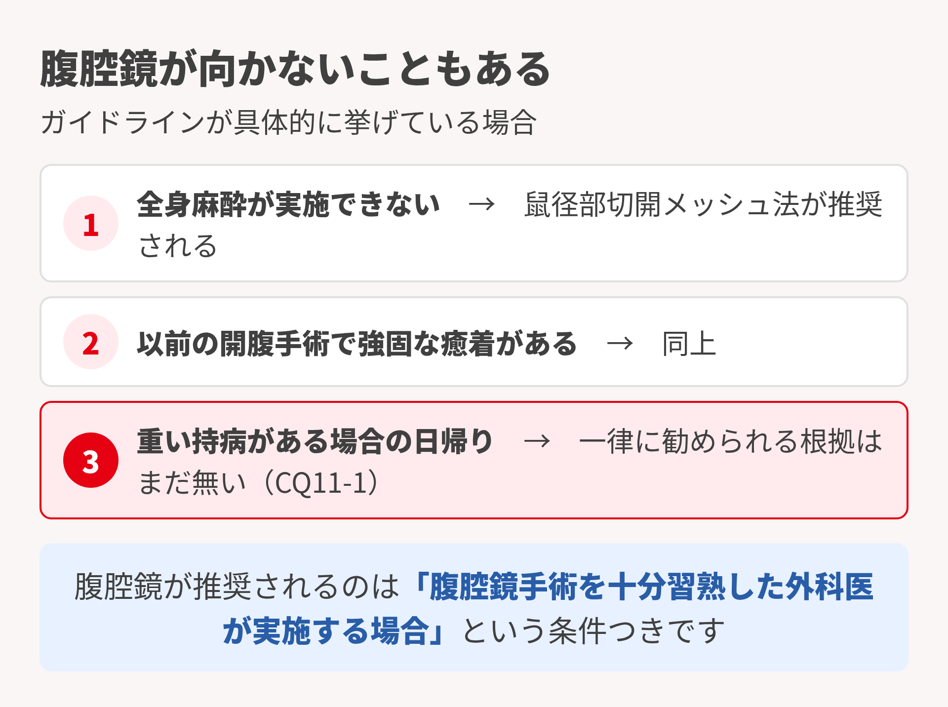 腹腔鏡が向かない場合