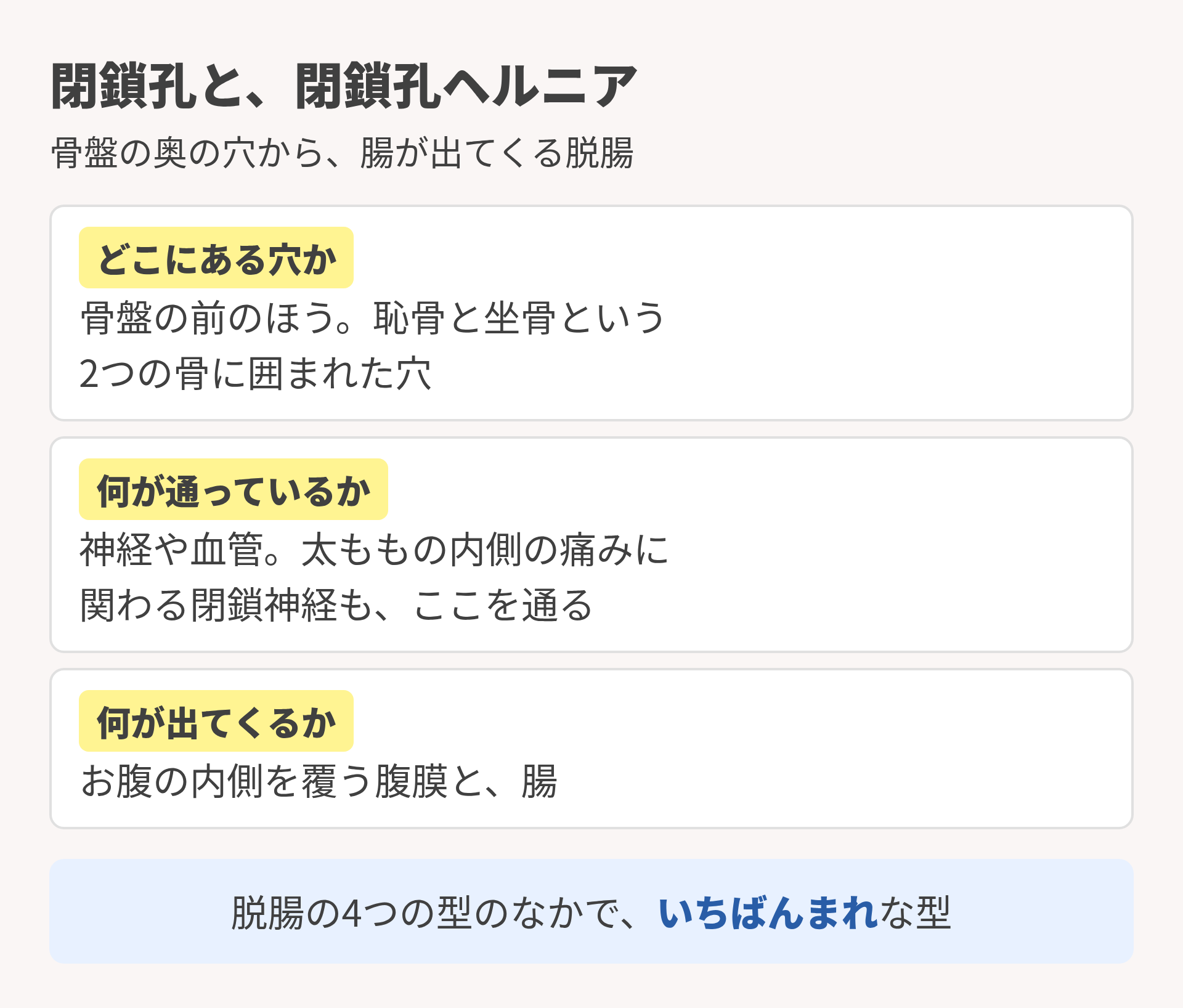 閉鎖孔と閉鎖孔ヘルニア